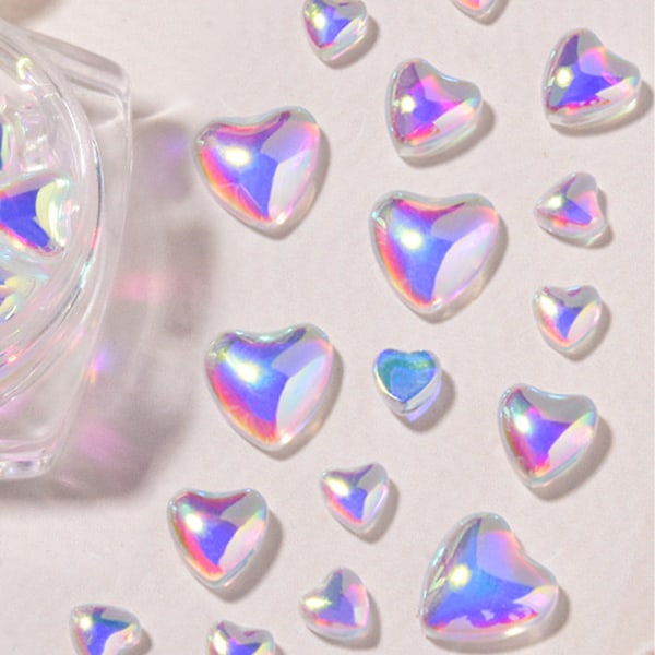 Hjerte Krystal Neglekunst Flatbacks Rhinestones