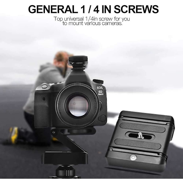 CNC Aluminium Stativhuvud, Svart Anodiserad Behandling Flex Tilt Huvud för DSLR med Multi-enhetsanslutning