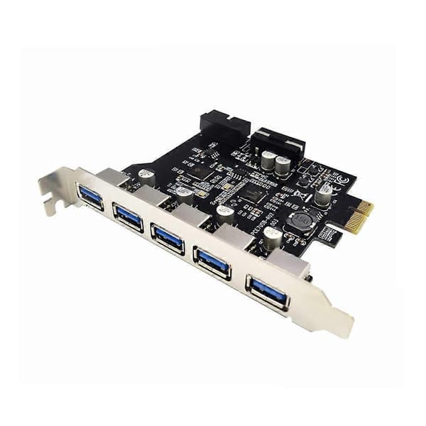 USB 3.0 PCI-E-adapter 5 USB 3.0 och 2 x 19-stifts 7-portars PCI Express-expansionskort