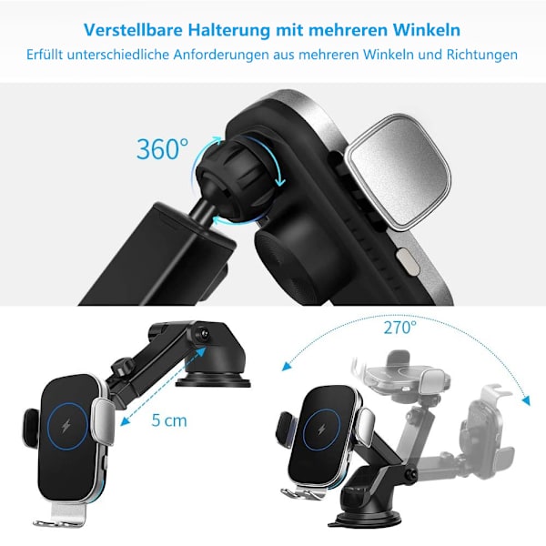 Magnetisk trådløs mobiltelefonholder biloplader