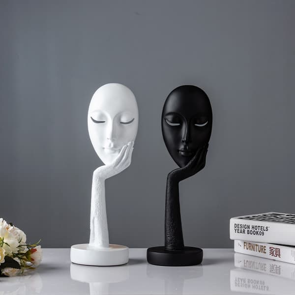 1st Abstrakt Ansiktsstaty Modern Hartsskulptur Figur Figurer
