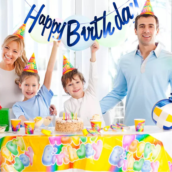 Gratulerer med dagen-banner - Dekorativt gull siamesisk banner -