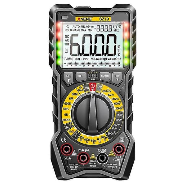 Sz19 Digitalt Multimeter 6000 Teller Multimeter Avometer Transistor Kondensator Tester Profesjonell M