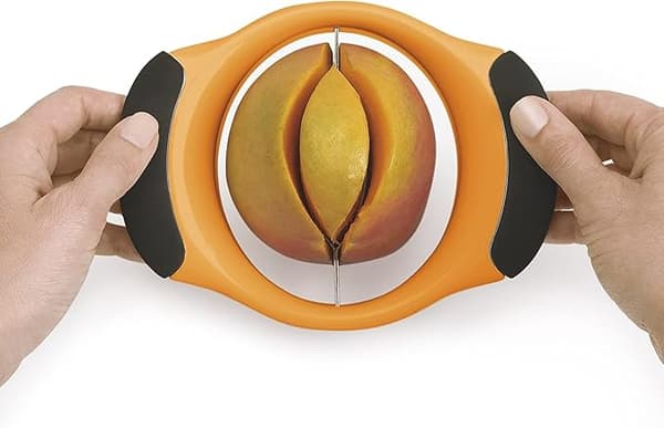Gul og svart, mangokutter – Fruktkutter i rustfritt stål