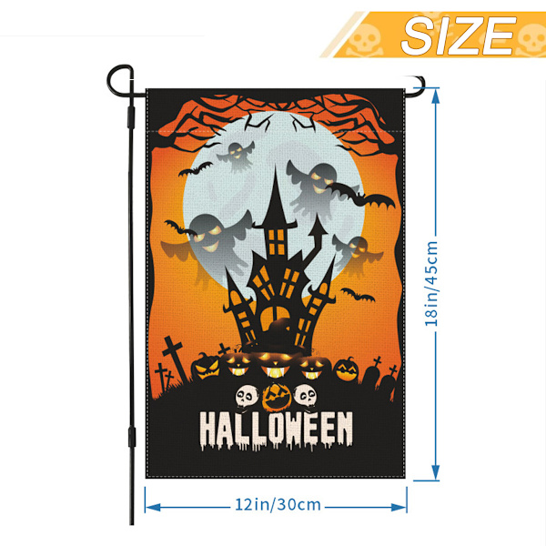 Halloween-puutarhalippu / talon banneri - 12x 18ft