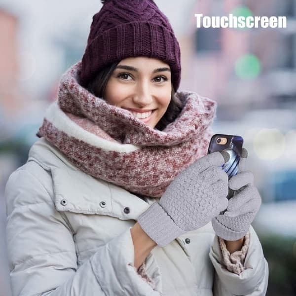 2 par dame touchscreen-hansker for vintervarme, ull li