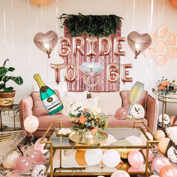 Dekorationer för möhippa - Rose Gold BRIDE TO BE-ballonger, latexballonger - Tillbehör för brudparty