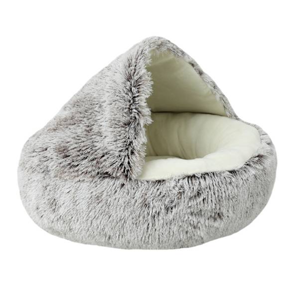 Vintervarm skall semi-lukket dyrebed rede 40cm gradient kaffe farge kort haug