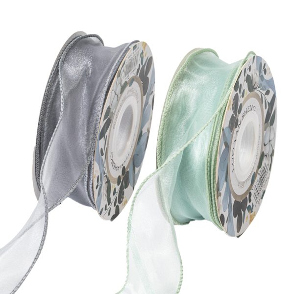 2 Rullaa 4CM Läpinäkyvää Organza-nauhaa - 20 Jaardia Lahjanpakkaamiseen, Kimppuihin