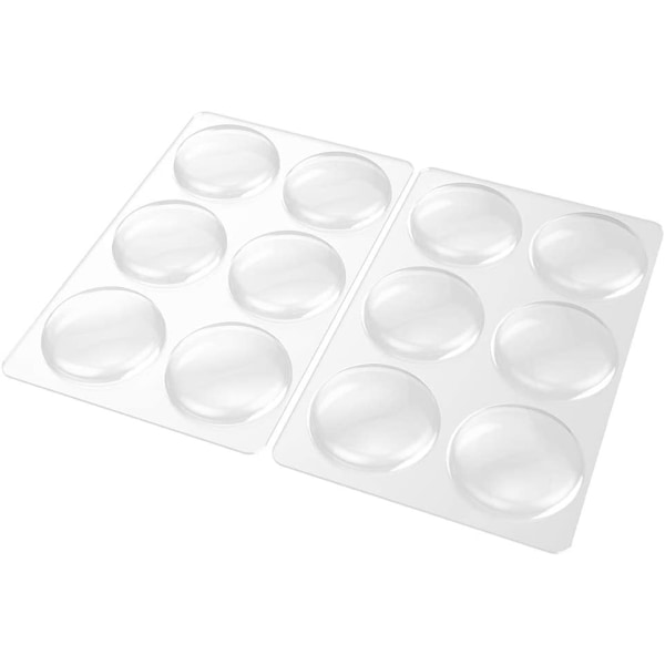 Dörrknopp Väggskydd, 6PCS Transparent Rund Mjuk Gummi Vägg P