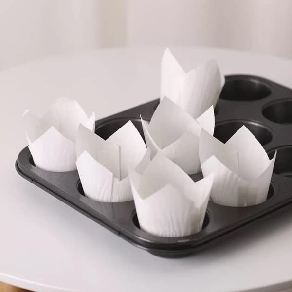 Tulip Muffinformer, Elegante Bakekopper, Allsidig Bruk for Bursdags- og Babyshowerfester (Mini)