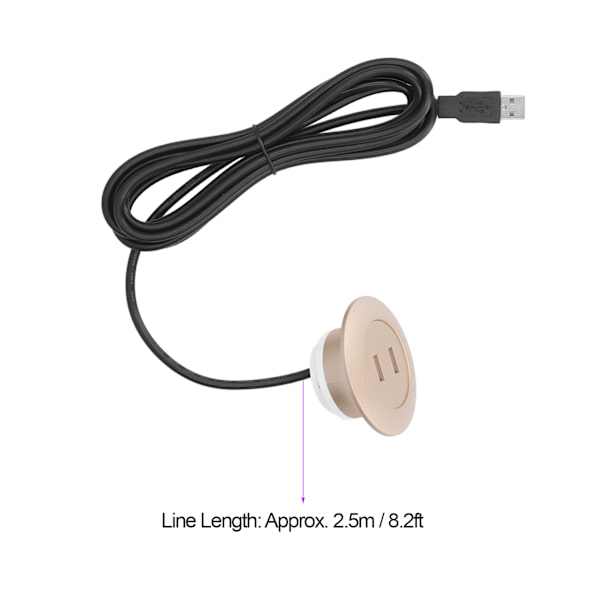 Sofa USB Opladningsstik Flush Mount Installation Dobbelt USB Opladningsporte Stik til Hjemmebrug Guld