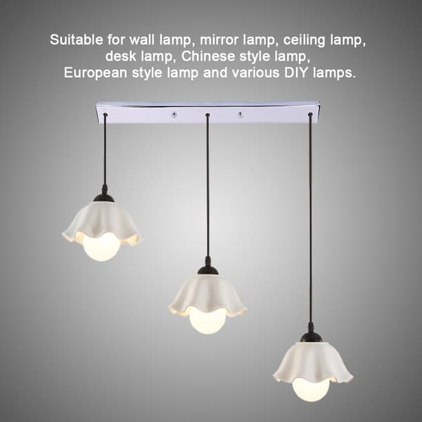 Taklampe Plateholder Beslag Base Rektangulær Form DIY Hengelampe Tilbehør, Sølv