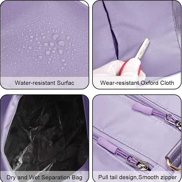 Treningsbagger for menn Vanntette duffel-vesker for helgeturer for kvinner og menn