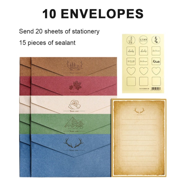 1 set inklusive brevpapper och kuvert 21CM * 14.5CM, kuvert: 22CM * 10.9CM
