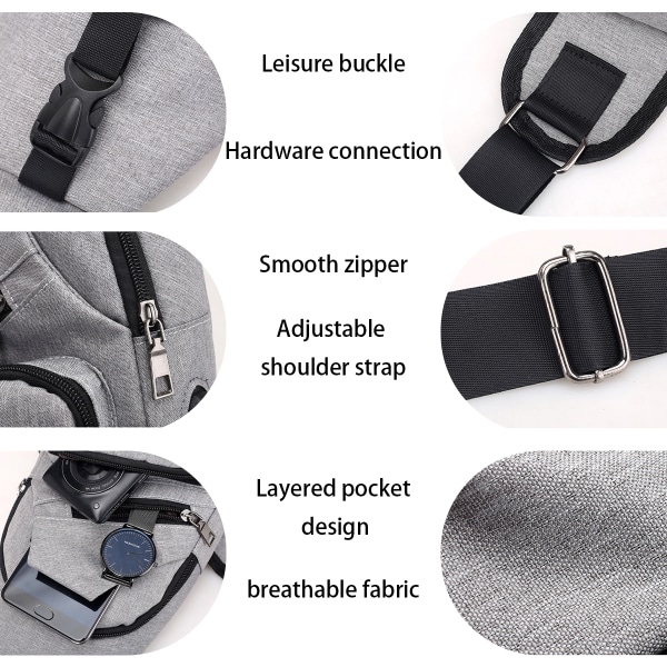 Sling Ryggsäck Multifunktionell Crossbody Väska Sling Väska Dagryggsäck