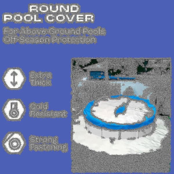 15ft Rundt Poolovertræk, Solcelleovertræk til fritstående pools, Poolbeskyttelse med fastgørelsesanordning