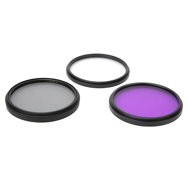 3 i 1 55mm Optisk Glas UV CPL FLD Linsefilter Sæt til Canon/Nikon DSLR Kameraer med Opbevaringsboks