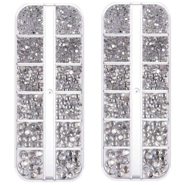 Nagelkonst Rhinestone, Nagelstenar Runda Forma Flatback Gems, för Nageldesign Hantverk Konstskor