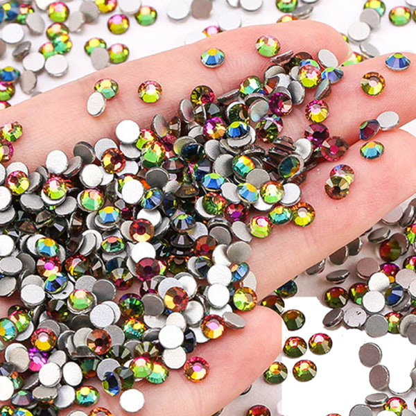 Platt bakre nagelkristaller, glas kristall strass för hantverk naglar dansdräkter
