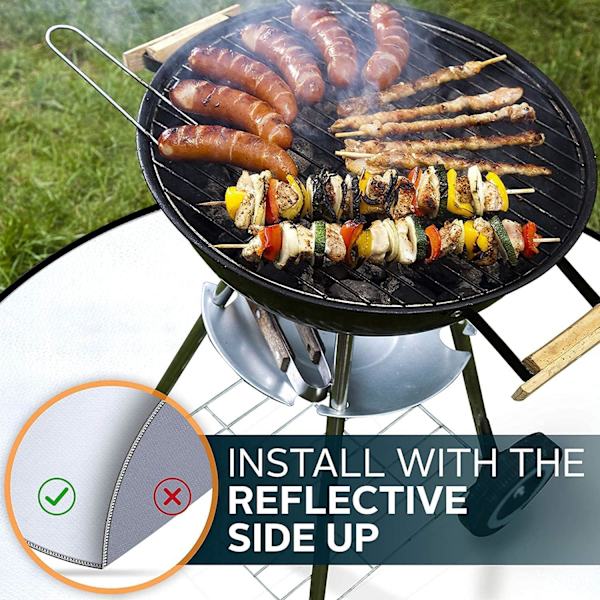 Brannsikringsmatte (75 cm) Brannhemmende Brannsikringsmatte Vanntett Høy Temperatur med 3 Lag for Ved Gass Kull Grill Utested Terrasse