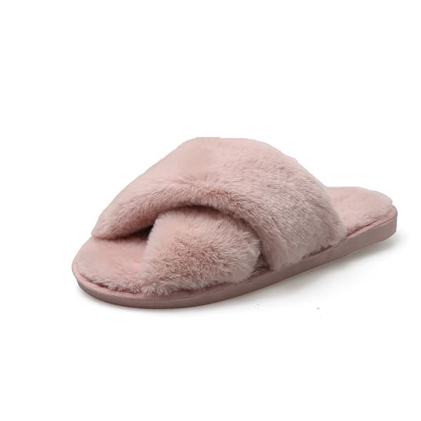 Varme kryss pels flip-flops rosa 38-39 Innendørs gulvisolasjon kryss hår mopp ensfarget