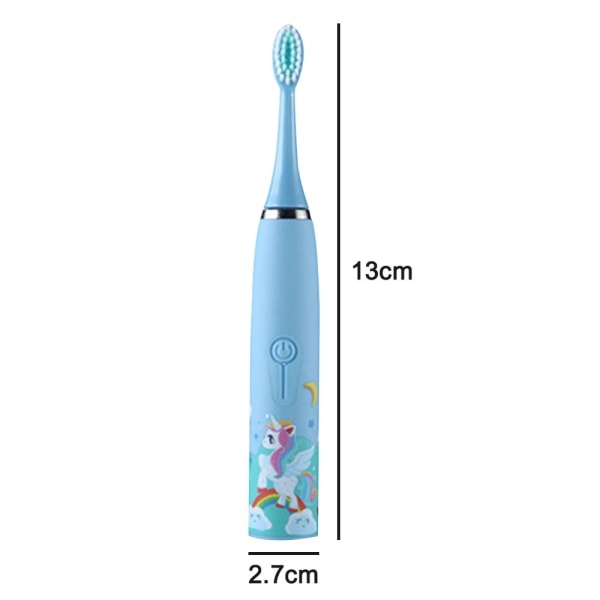 Oppladbart Elektrisk Tannbørste for Barn, 4 Moduser med Minne, Gøy og Enkel Rengjøring, IPX7 Vanntett, 2-Minutters Timer, 6 Rengjøringsbørstehoder