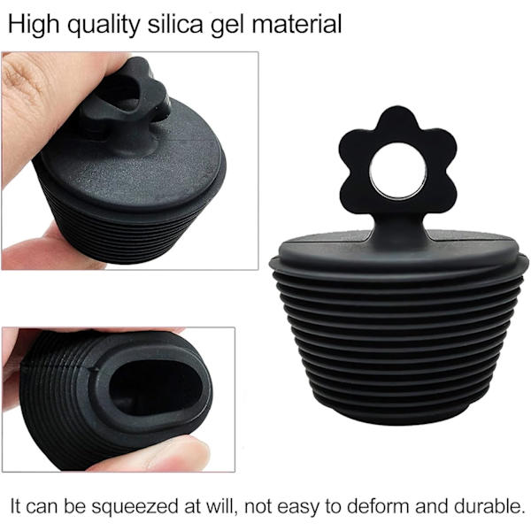 Badkarspropp 2-pack, 4,6 cm Silikon Badkar Avloppsplugg Hårstopp