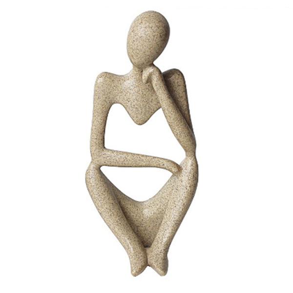 Abstrakt tänkare staty modern sandsten hartsfigur hantverk konst