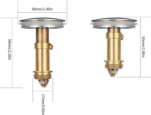 38mm Pop-Up Håndvask Aftapning, Anti-Tilstopning Aftapningsfilter, Badekar Klapper