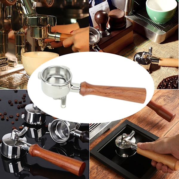 Kaffe Portafilter 54mm Dobbelt Udløb Portafilter Rustfrit Stål Kaffe Udløb Portafilter Til Breville 870 880 Kaffe Maskine F Rosewood