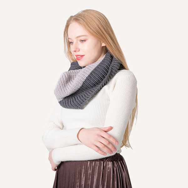 Tjock chunky halsduk dam vinter stickad infinity halsduk mode tjock
