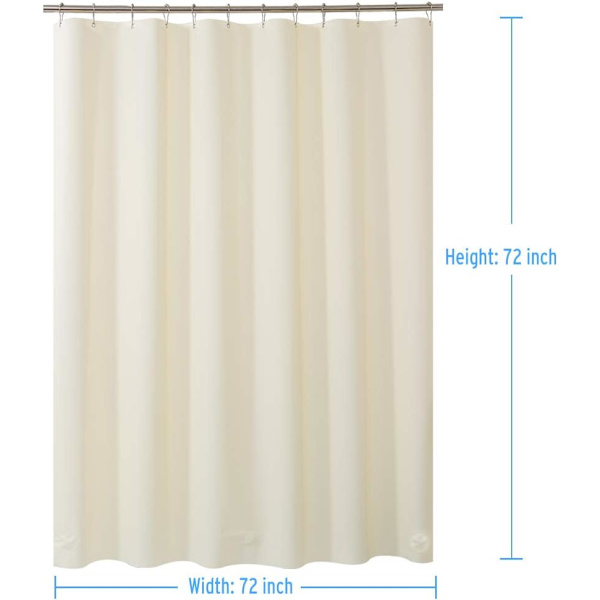 Plastdusjforheng Fôr 72 x 72 Tommer Beige Tykk