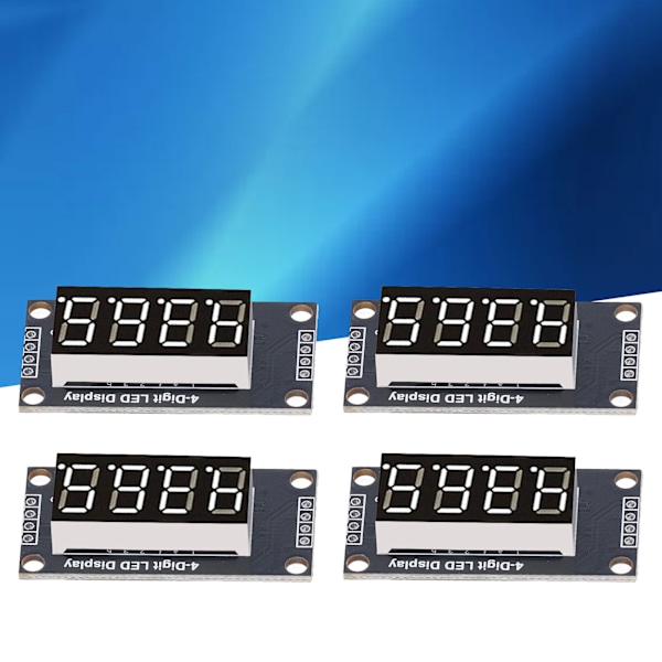 4 Sett Digital Rørskjerm Modul LED 4 Siffer 7 Segment 0.36in TM1637 Driver Chip Hvit MRA110A