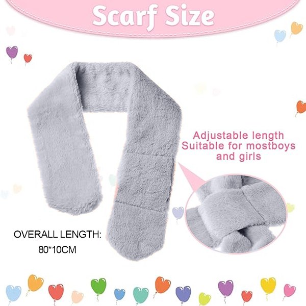 Fleece Skjerf for Gutter og Jenter Varmt Vinter Høst Barn Krage Skjerf Halsvarmer Barneskjerf Solid gray