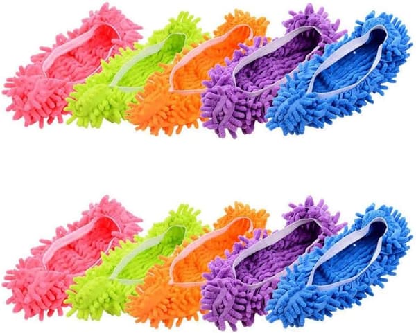 5 Par Rengjøringstøfler, Multifunksjonelle Støvmoppsko, Mikrofiber