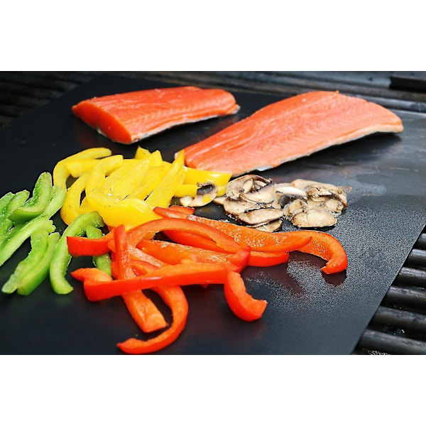 Set med 5 grillmattor, grillmatta, bakplåt, gasolgrill, ugn, elektrisk kol, non-stick
