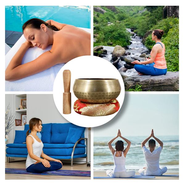 Syngeskålsett - Meditasjonsslyngeskål for Yoga, Mindfulness, Chakra