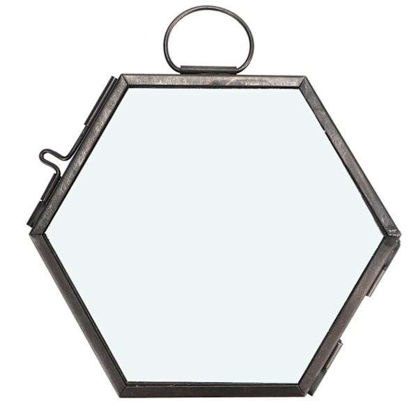 Hængende Geometrisk Sekskantet Glasbilledramme Tørret Blomst Planteprøve Klips Display