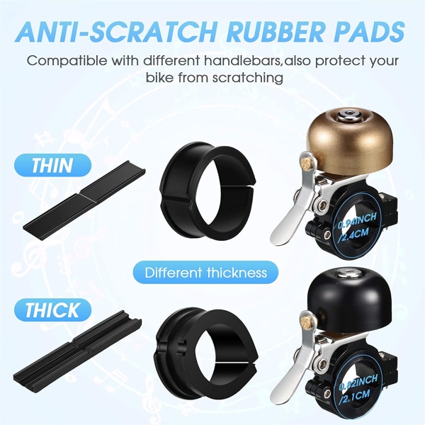 Mudder 2-pack cykelklocka cykelringklocka i aluminiumlegering cykel B