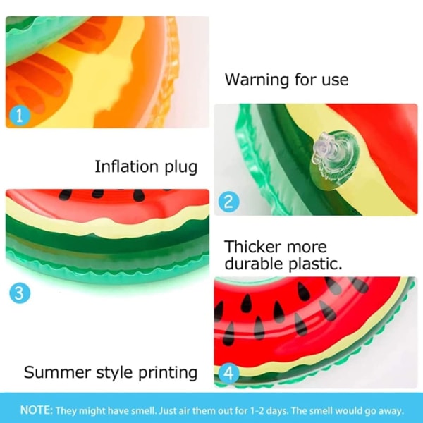 Frugtsformet Pool Float, Vandmelon Bade Ring Oppustelig Holdbar
