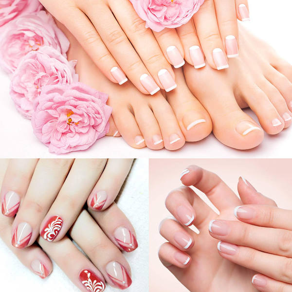 3 st Manikyrkanttrimmer Nagelkonst Kanttrimmer Fransk Smile Line Verktyg Metall Stencil Cutter för Akryl Franska Naglar