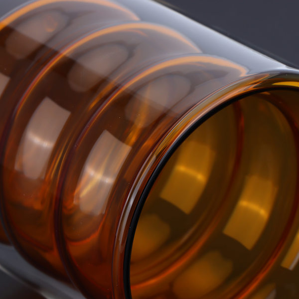 200ml Dobbeltlags Glaskop Varmebestandig 3 Dimensionel Spiral Kop til Kontor Hjem Skole (Gul)