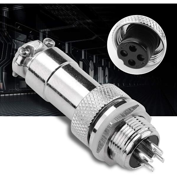 5 st GX12 4-stifts metallflygplanskontakt