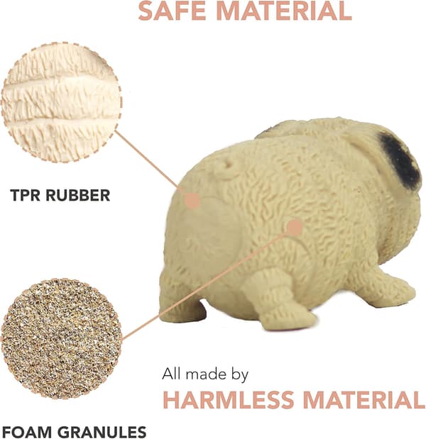 Squishy Hundelegetøjsgaver - Stress Squishies Mops Sensorisk Legetøj Langsom Ri