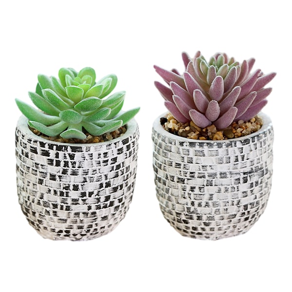 2 stk. kunstige blomster simulering saftige bonsai mode kreativ
