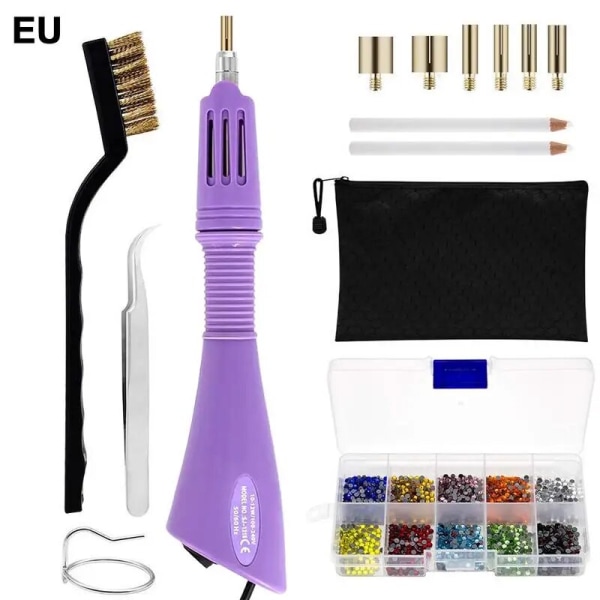 Rhinestone Hot-fix Applicator Full Set DIY rhinestone applicator Kit Crystal Glass Drill pen for Wedding Dress Wand Heatfix Tool