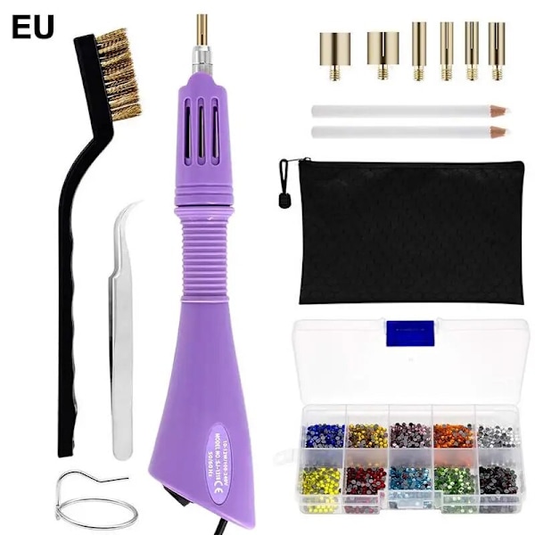 Rhinestone Hot-fix Applikator Full Set DIY Rhinestone Applikator Kit Kristallglas Borrpenna för Bröllopsklänning Wand Heatfix Verktyg