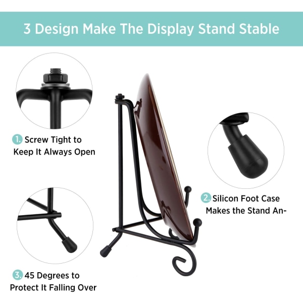 2-pak forbedret anti-skli 12 tommers tallerkenholder displaystativ, Pi