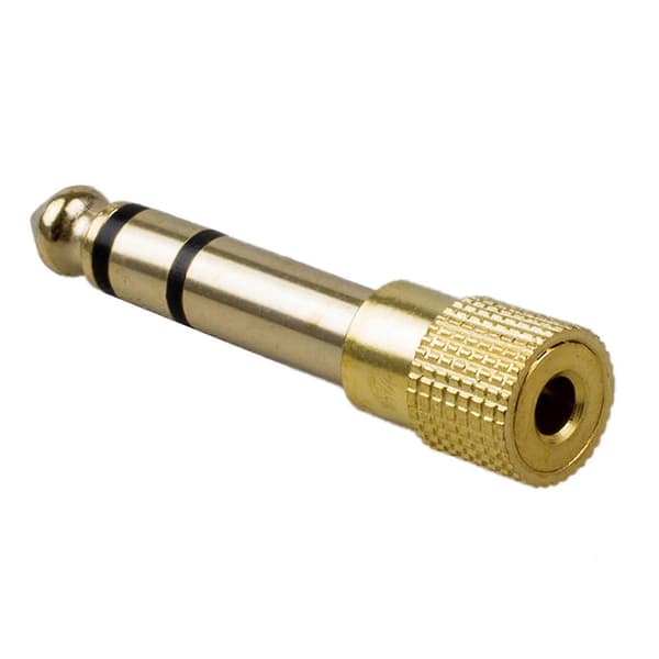 Hovedetelefonadapter Guld Stik & Mono 6.35mm Han Stik Til Dobbelt 6.35mm Hun Stik Splitter Adapter C